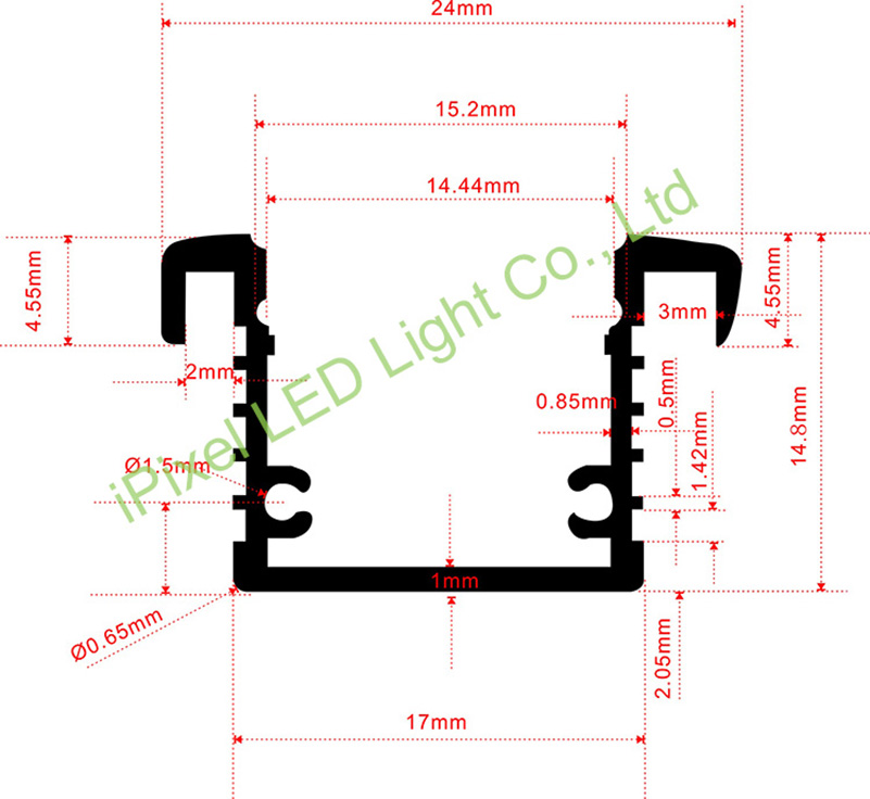 Custom led alu profile for led rigid pcb