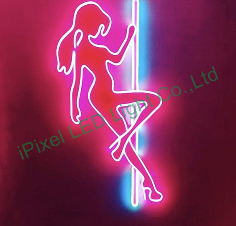 Beautiful logo and signs made by single color neon strip