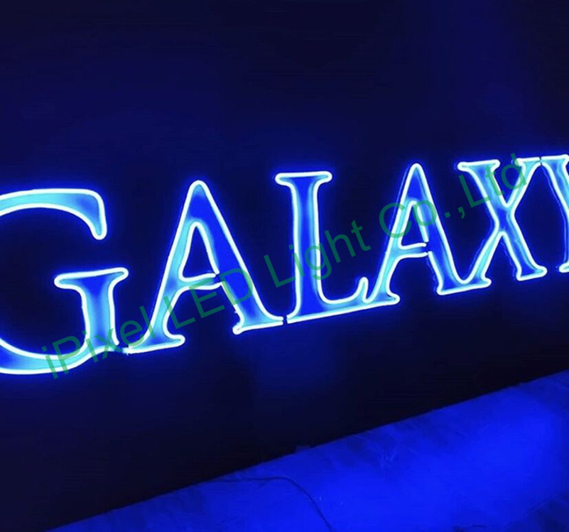 Beautiful logo and signs made by single color neon strip