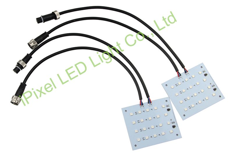 Led project about WS2811 DC24V 4X5 leds rigid matrix in USA