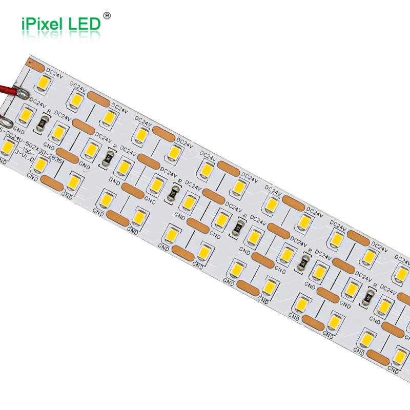 SMD2835 three row 30mm Single Color Flex Led Strip 300LEDs/m DC24V