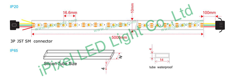 White/Warm White/Amber Color Addressable LED Tape 5V