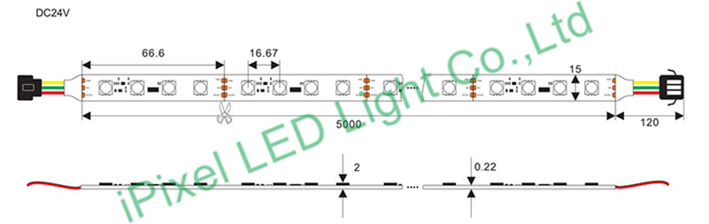 60 Pixel Addressable LED strip DC24V