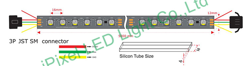 10Pixels RGBW digital LED strip 24V