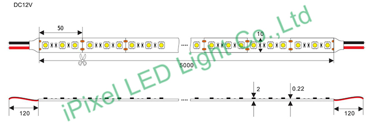 5050 static color LED strip 60LED/M