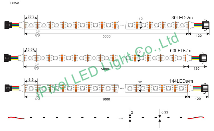 WS2813 RGB Addressable LED strip 5V