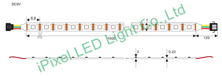 Skinny SK6812 RGB 144 LED strip