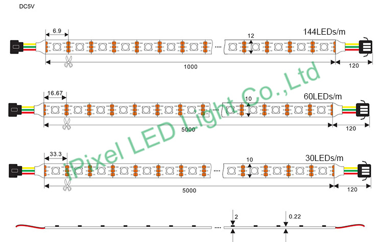 SK6812 RGB Addressable LED strip 5V