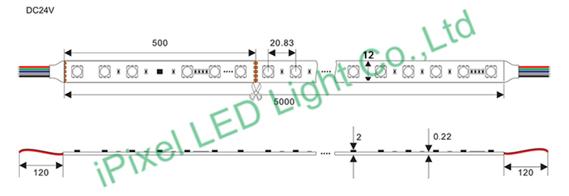 DMX512 RGB pixel LED Strip 24V