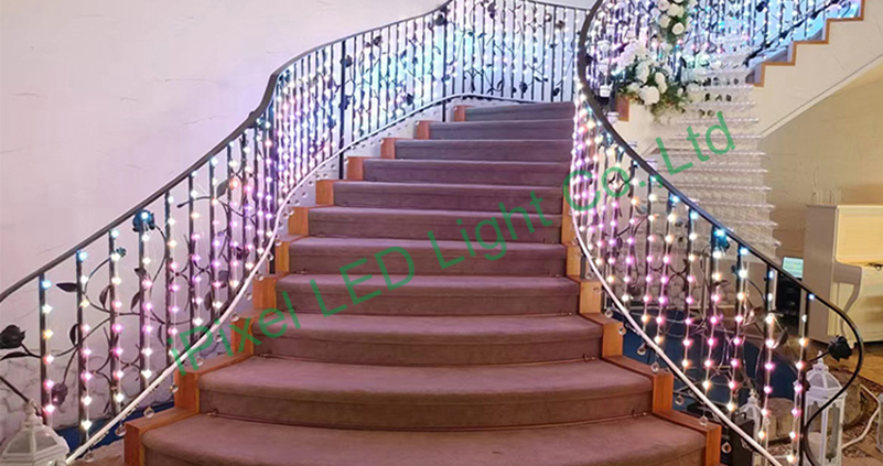 360 view Crystal LED Pixel string for stairs