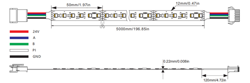 DMX512 3535 RGBW flex led strip 120LEDs/m