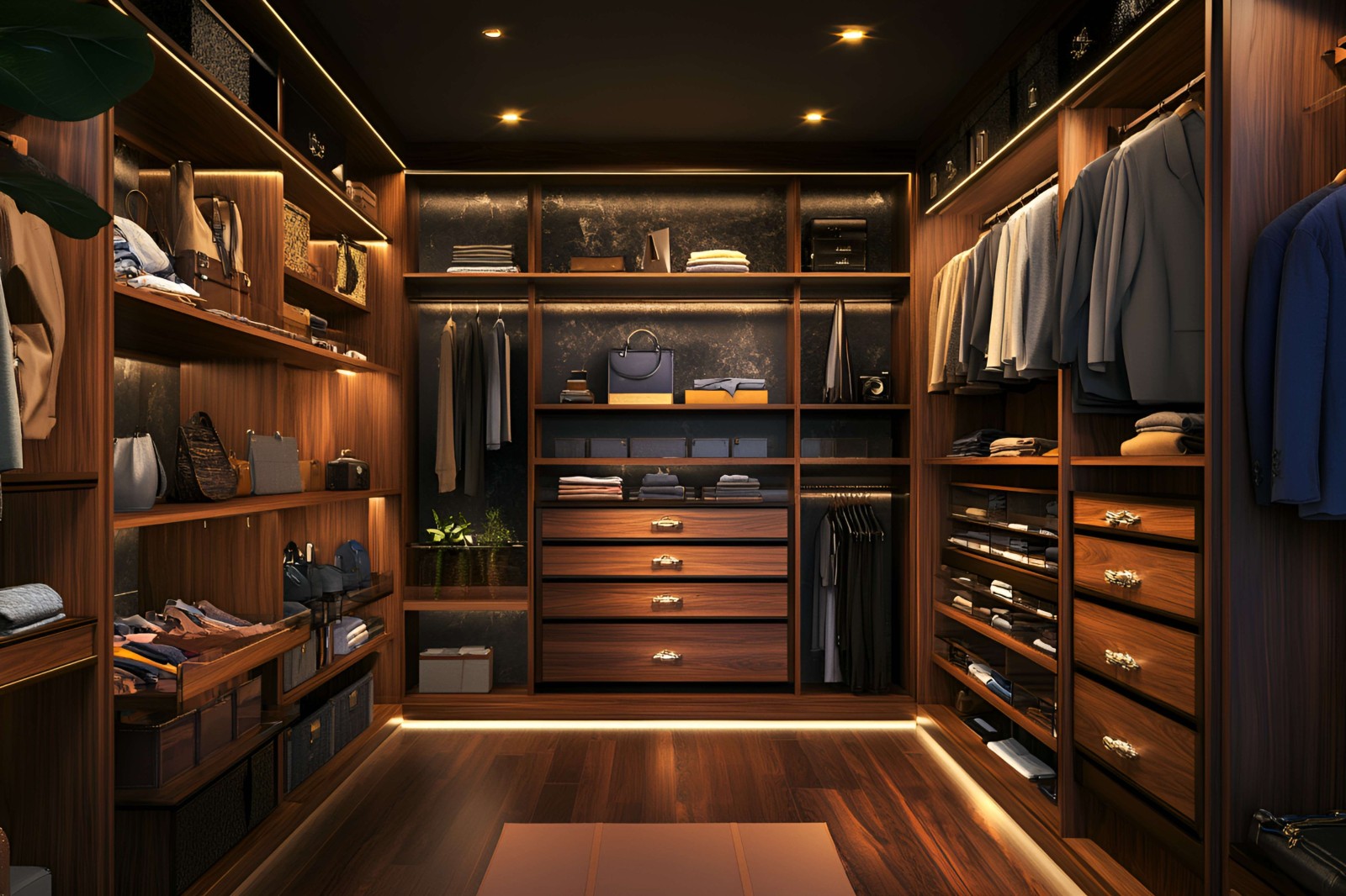 LED lighting application in cabinet and wardrobe interior showing hidden mounting space and wiring challenges